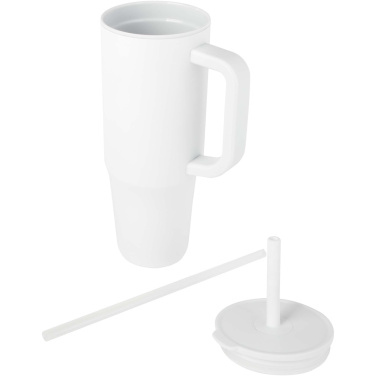 Logotrade profilprodukter bild: Brady 900 ml RCS-certifierad isolerad mugg med silikonsugrör